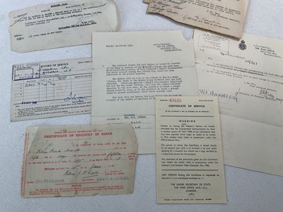Lot 60 - A WWII MID medal group and associated...
