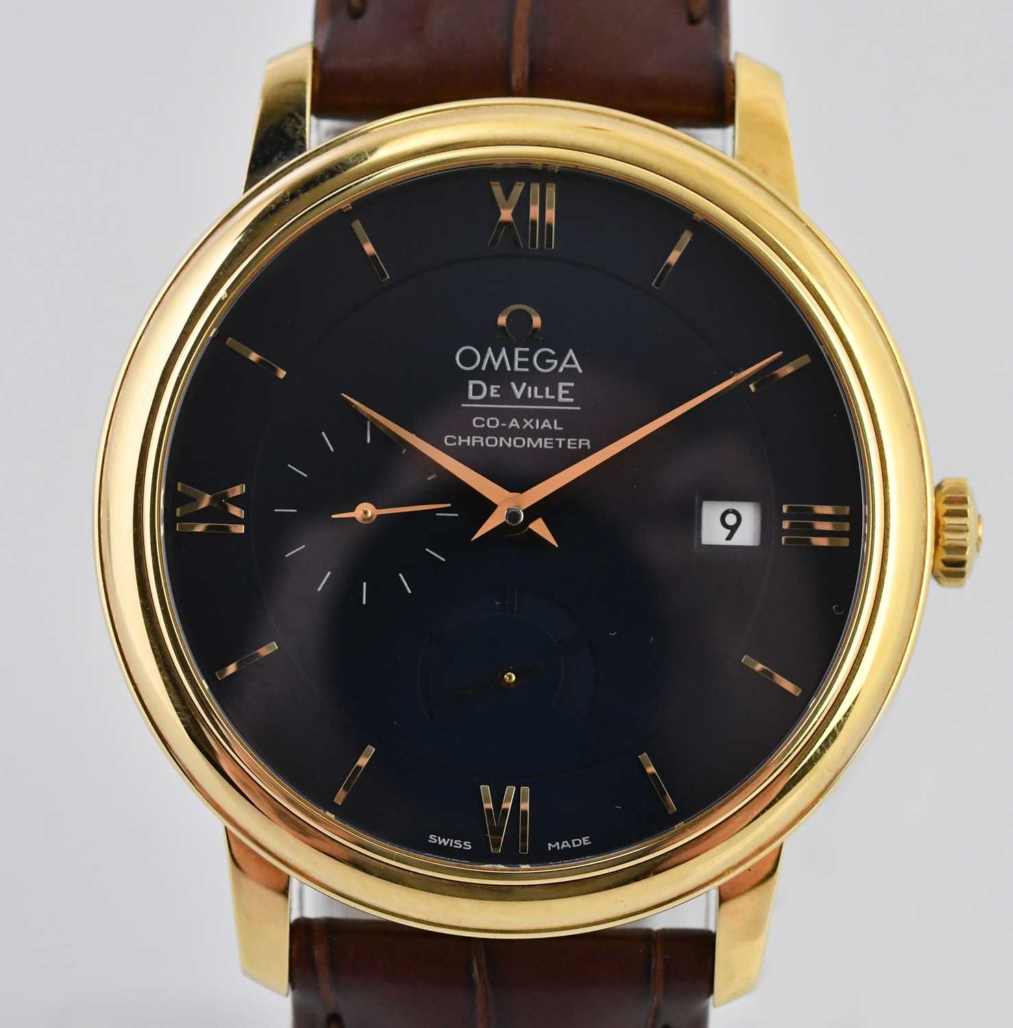 Lot 37 - OMEGA; a gentleman's 18ct yellow gold De Ville...