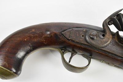 Lot 133 - A 19th century flintlock pistol, with mahogany...
