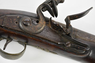 Lot 133 - A 19th century flintlock pistol, with mahogany...