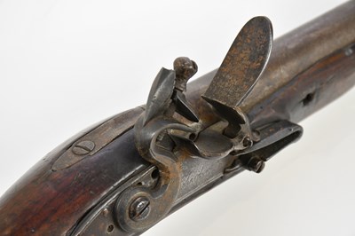Lot 133 - A 19th century flintlock pistol, with mahogany...