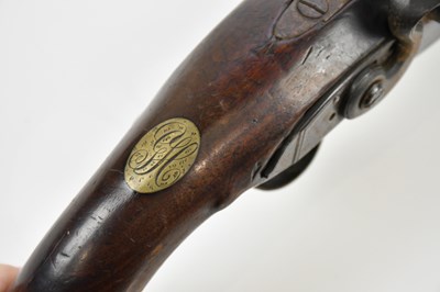 Lot 133 - A 19th century flintlock pistol, with mahogany...