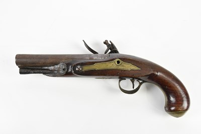 Lot 133 - A 19th century flintlock pistol, with mahogany...