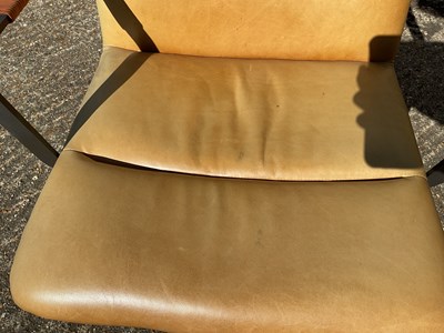 Lot 39 - WEST ELM; a modern contemporary tan leather...