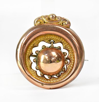 Lot 830 - A Victorian 10ct Welsh gold circular brooch,...