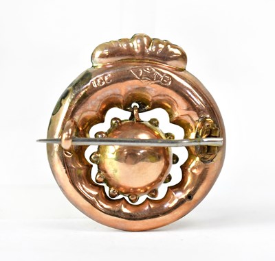 Lot 830 - A Victorian 10ct Welsh gold circular brooch,...