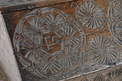 Lot 305 - A 17th / 18th century carved oak clerk's box,...