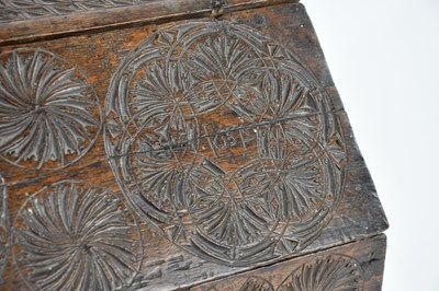 Lot 305 - A 17th / 18th century carved oak clerk's box,...