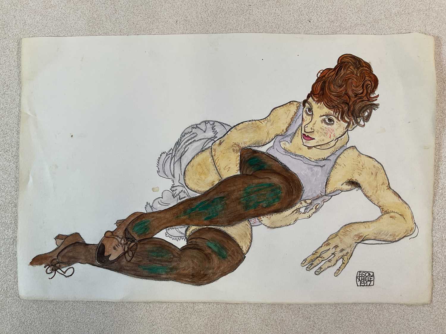 Lot 2213 - EGON SCHIELE (1890-1918); pencil drawing...
