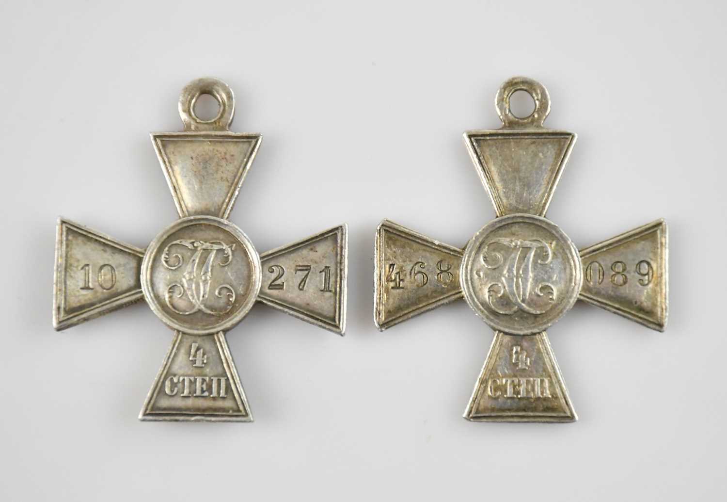 Lot 240 - RUSSIAN CROSS OF ST GEORGE; two examples,...