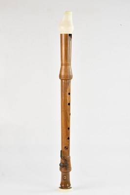 Lot 39 - KÜNG; a tenor recorder, with case.  Ivory self...