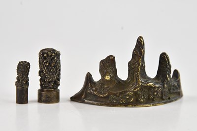 Lot 1065 - A Chinese bronze miniature bronze seal,...