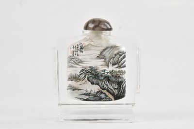Lot 1067 - A Chinese glass snuff bottle, with internal...
