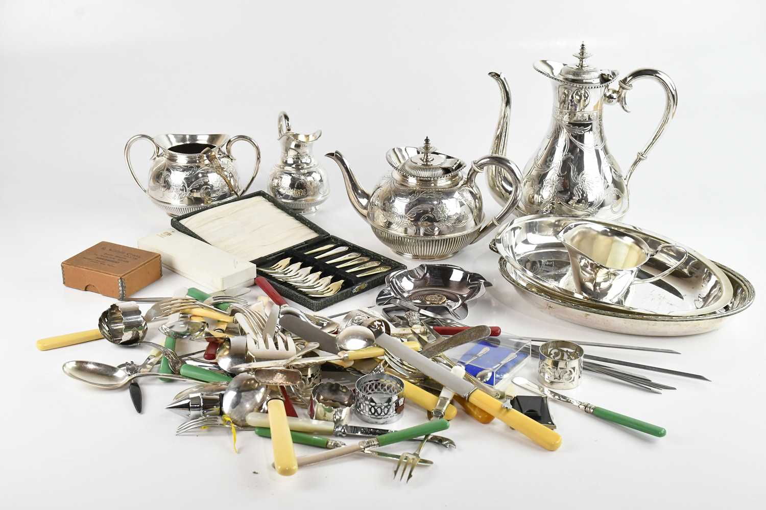 Lot 30 - A collection of Victorian and later silver...