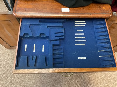 Lot 1 - A late 19th century oak table canteen of...