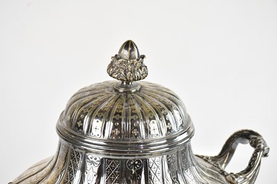 Lot 23 - A large Victorian silver plated tea urn,...