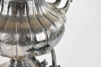Lot 23 - A large Victorian silver plated tea urn,...