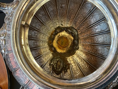 Lot 23 - A large Victorian silver plated tea urn,...