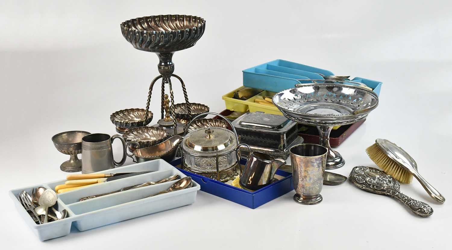 Lot 19 - Two canteens of plated cutlery, together with...