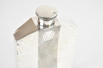 Lot 39 - An Art Deco silver plated hip flask of large...