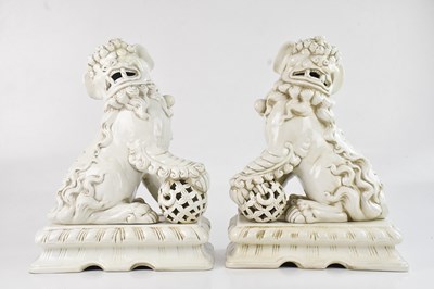 Lot 1028 - A pair of large Chinese blanc-de-chine models...