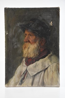 Lot 1524 - An early 20th century oil on canvas, portrait...