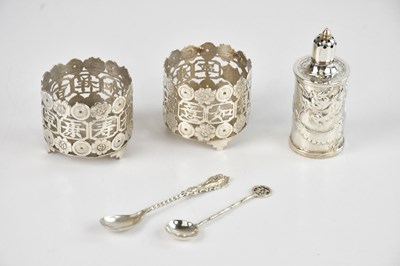 Lot 416 - WANG HING; a Chinese white metal pepper,...
