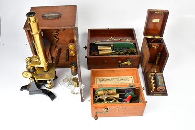 Lot 314 - A boxed Victorian monocular lacquered brass...