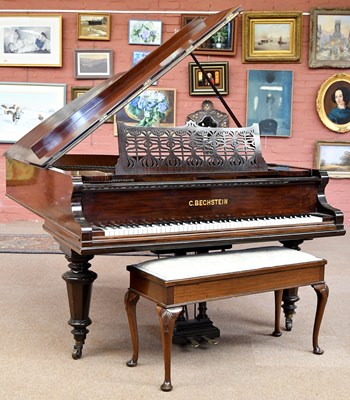 Lot 59 - BECHSTEIN; a faux rosewood grand piano model 5,...