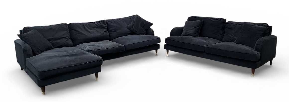 Lot 15 - PAYTON; a modern contemporary black velvet...