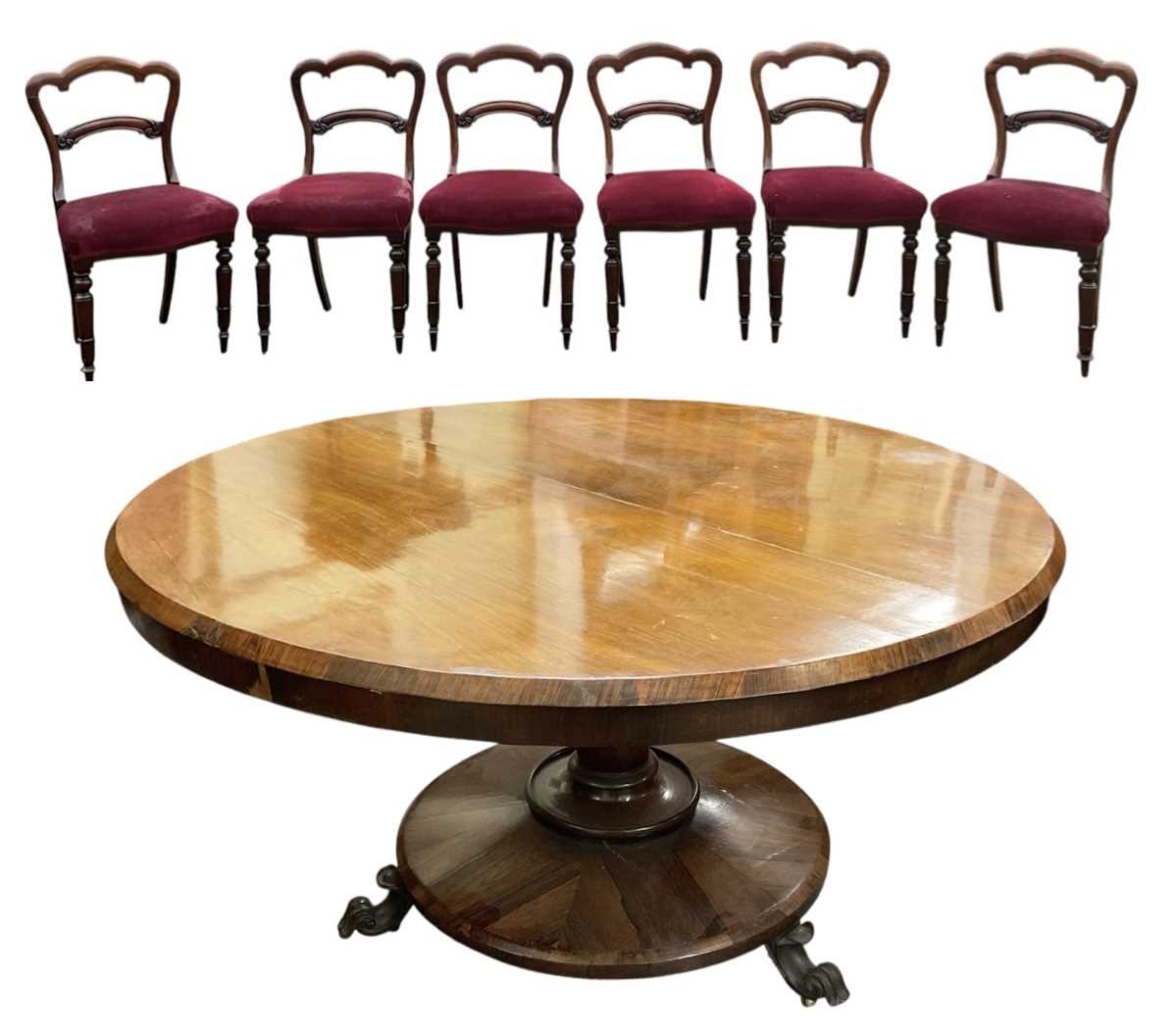 Lot 28 - A Victorian rosewood circular tilt-top...