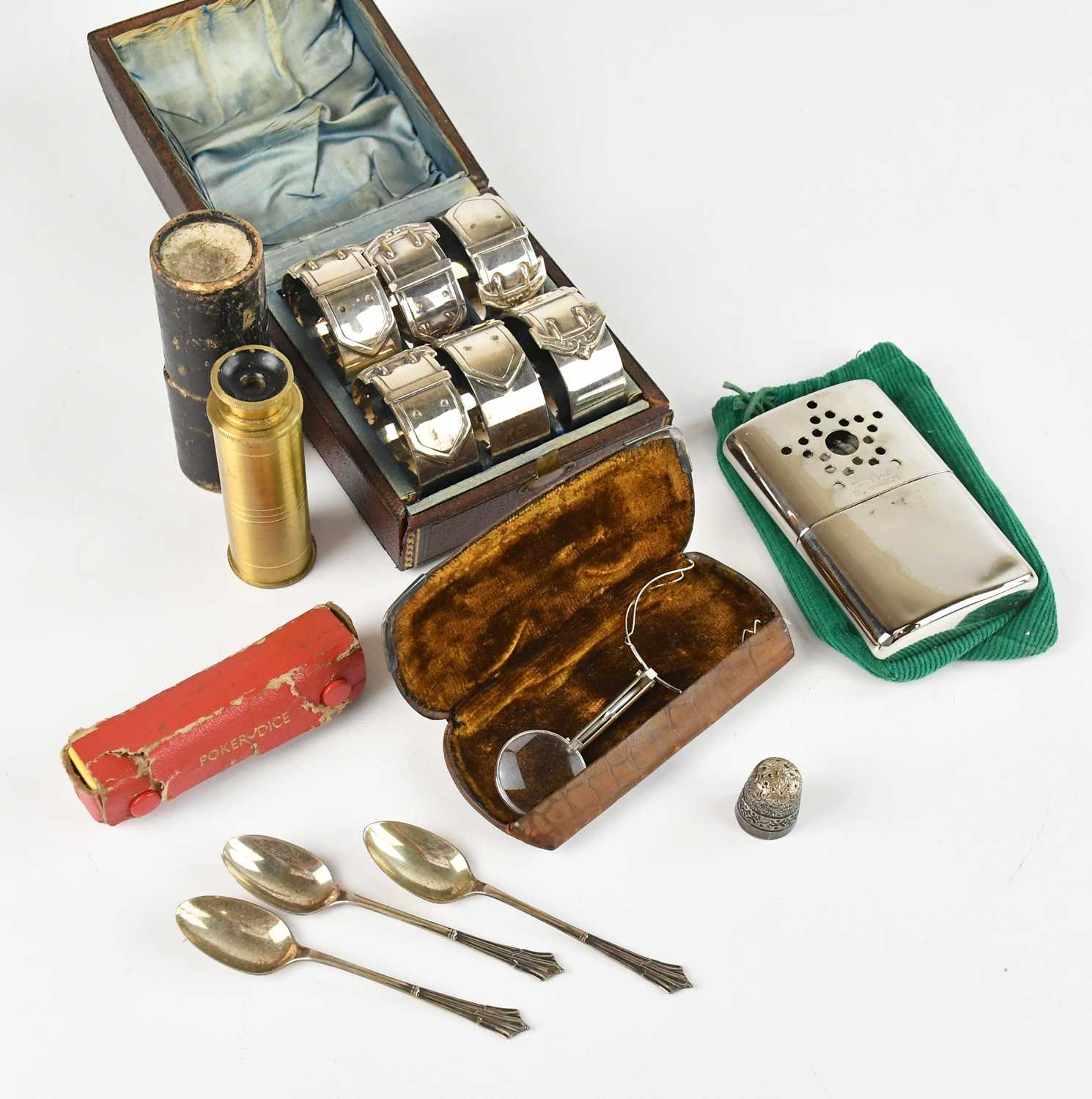 Lot 33 - A cased set of six Victorian silver plated...