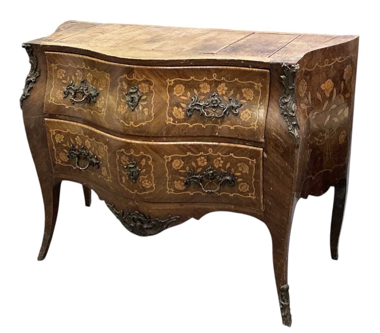 Lot 13 - A late 19th century French Louis XV kingwood...