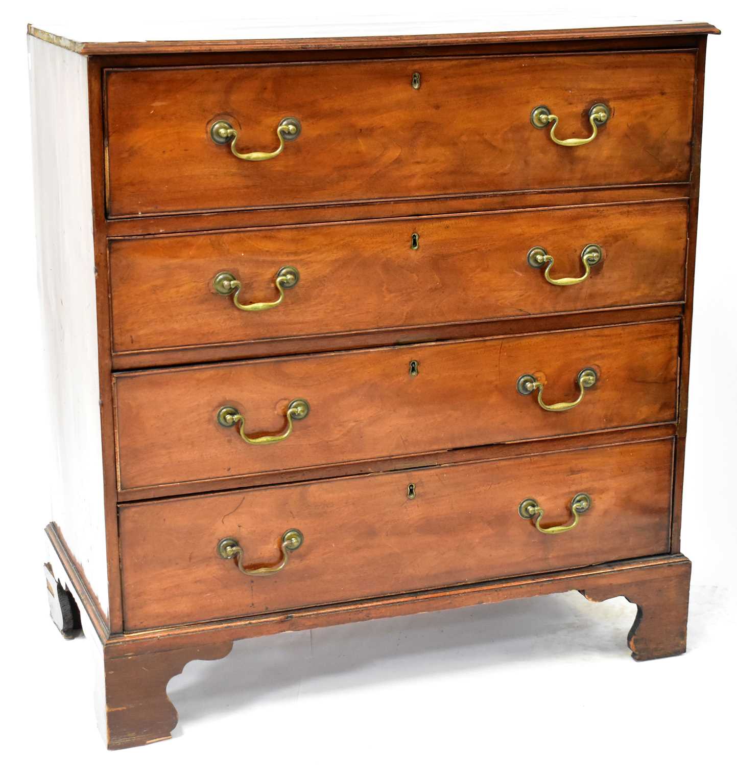 Lot 45 - A George III mahogany secretaire chest, the...