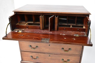 Lot 45 - A George III mahogany secretaire chest, the...