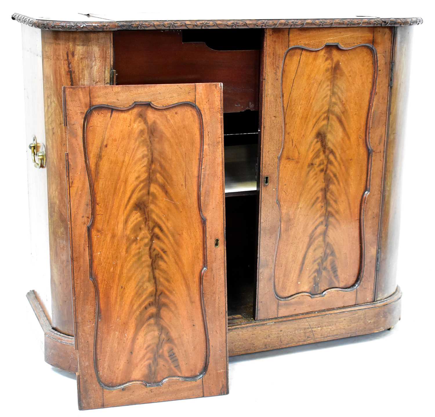 Lot 17 - A Victorian rosewood bow-fronted side cabinet,...