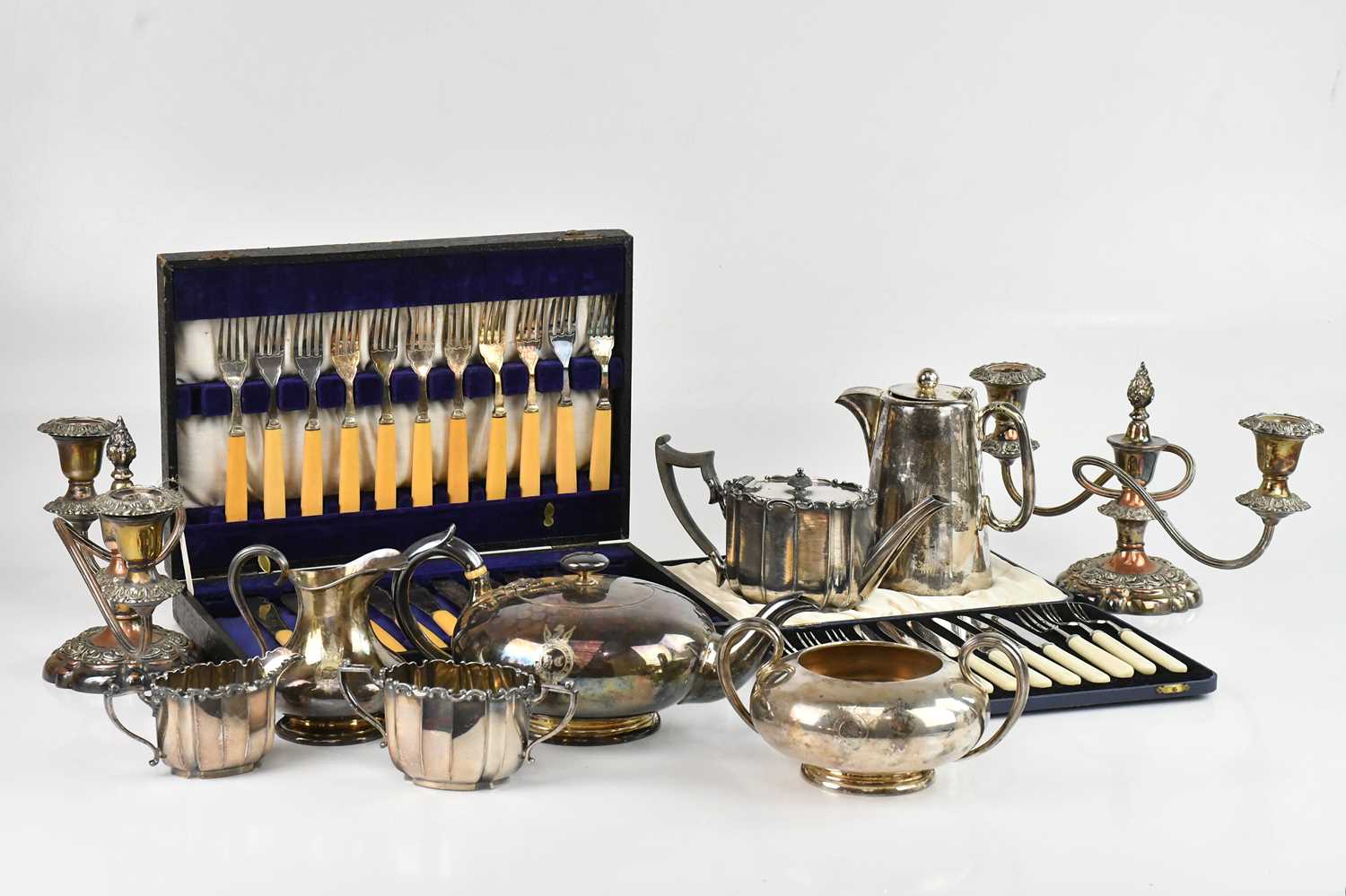 Lot 26 - A collection of electroplated items including...