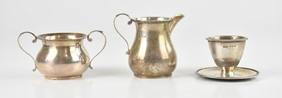 Lot 377 - JAMES DIXON & SONS; a hallmarked silver egg...