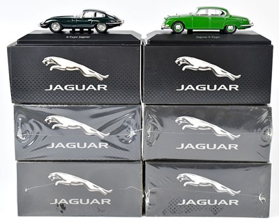 Lot 381 - ATLAS EDITIONS; six diecast model Jaguar cars...