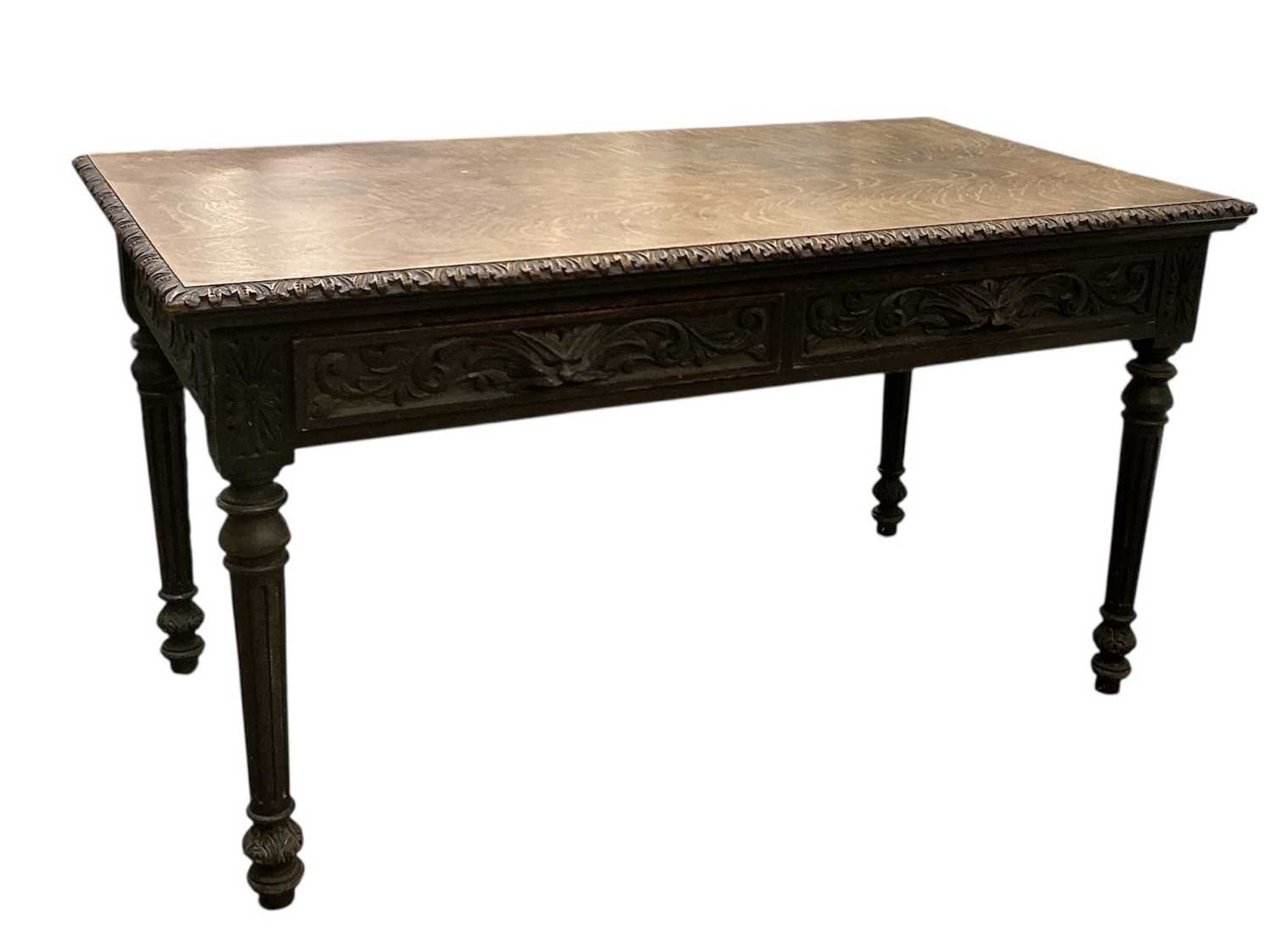 Lot 23 - JAMES SHOOLBRED; a Victorian carved oak two...