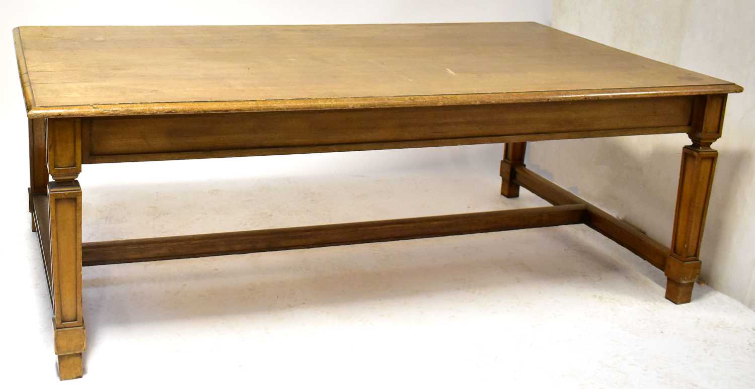 Lot 30 - An Edwardian oak dining table on square...