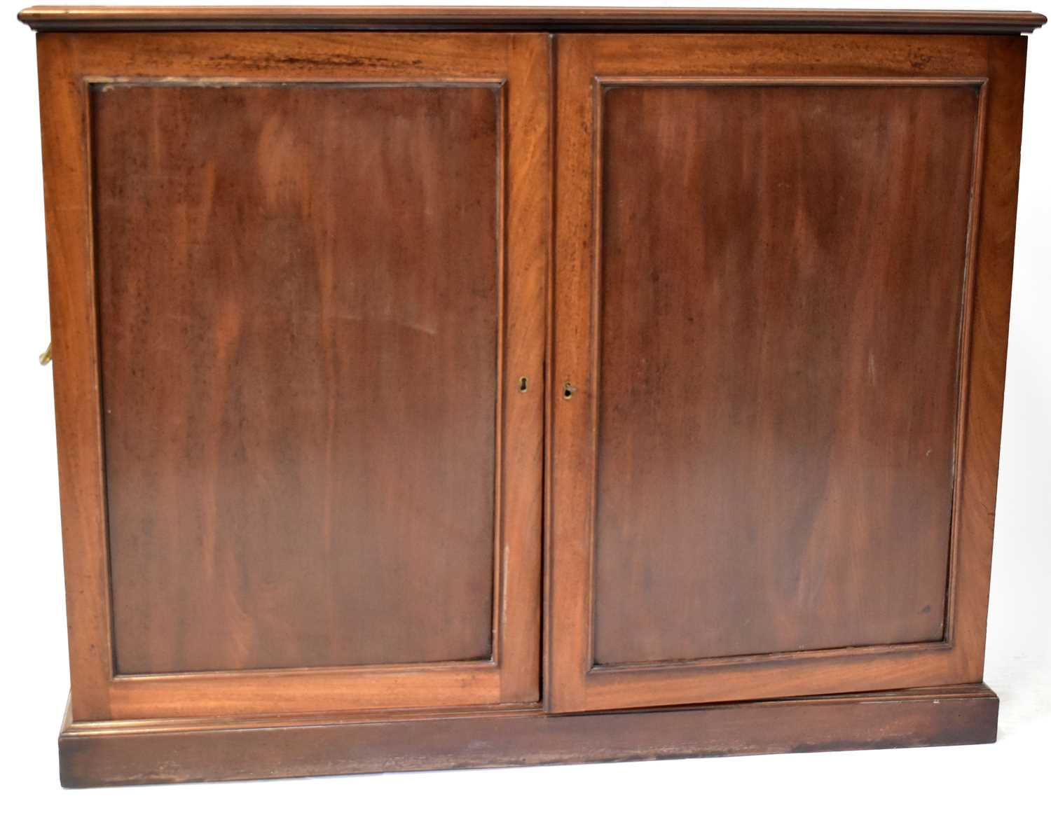 Lot 46 - A Victorian mahogany linen cupboard top, the...