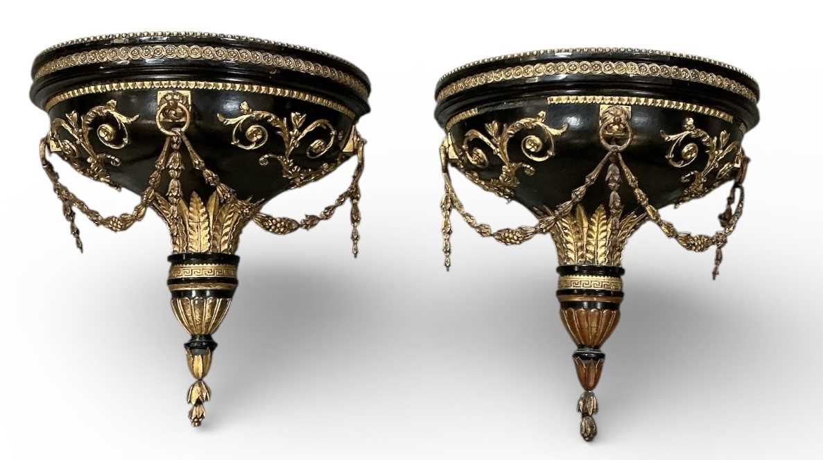 Lot 10 - A pair of late 19th century ebony and carved...