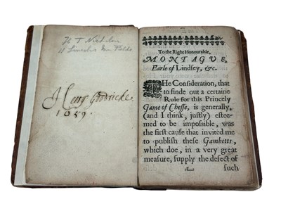 Lot 481 - CHESS INTEREST: The Royall game of chesse-play,...