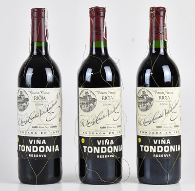 Lot 2496 - RED WINE; three bottles of Lopez de Heredia...