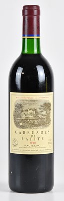 Lot 2485 - RED WINE; a bottle of Carruades de Lafite 1990...