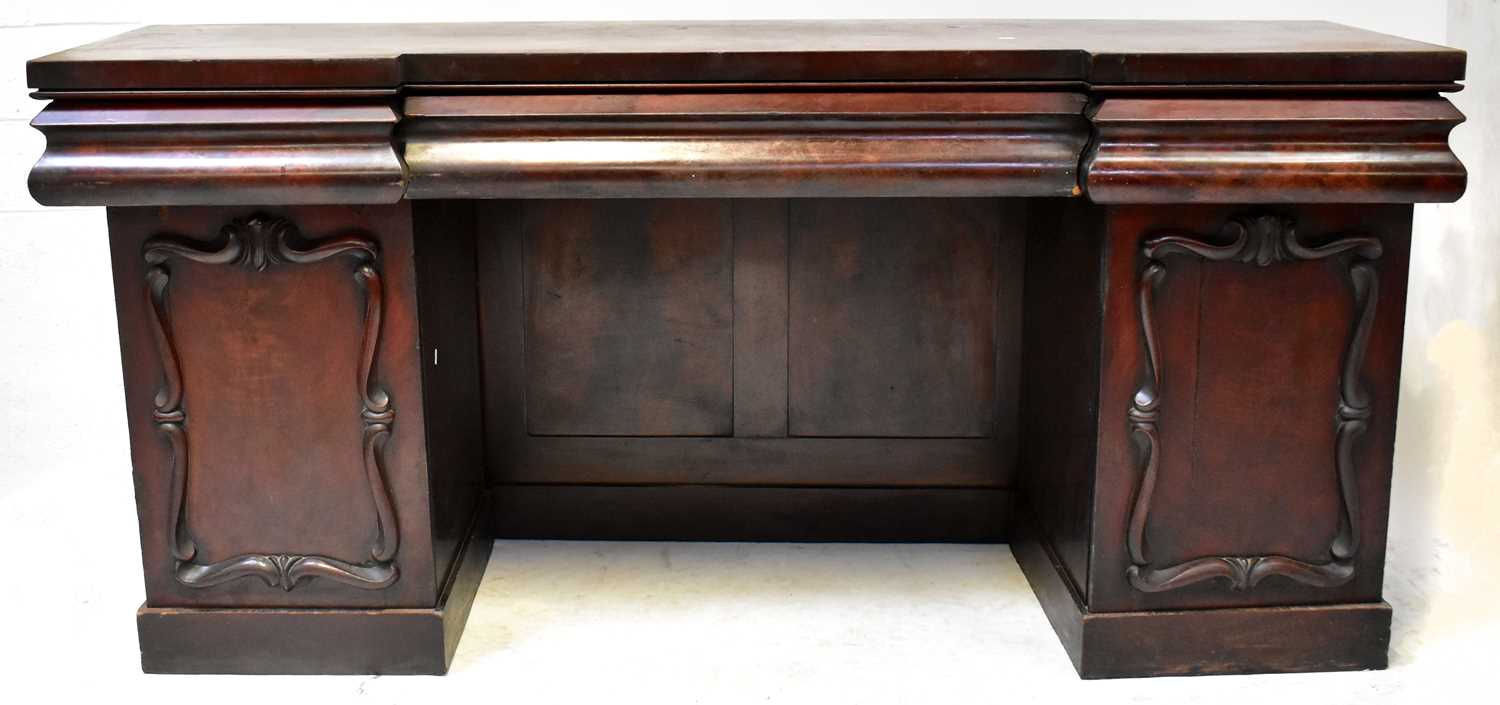 Lot 48 - A Victorian mahogany twin pedestal breakfront...