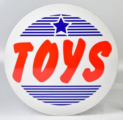 Lot 530 - A light-up advertising sign, 'TOYS', diameter...