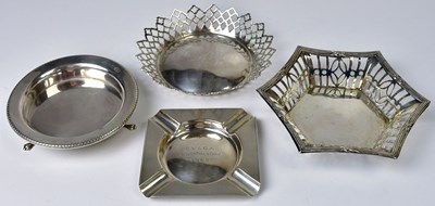 Lot 713 - Four hallmarked silver dishes comprising an...