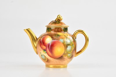 Lot 1275 - ROYAL WORCESTER; a hand painted miniature...